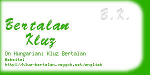 bertalan kluz business card